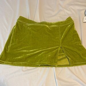 Urban Outfitters Velvet Mini Skirt in Green